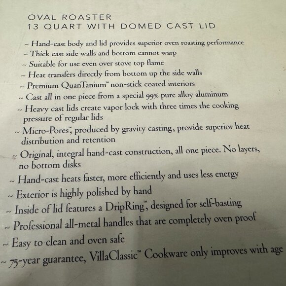 VillaWare Dome Roaster 13 Qt Italian Dutch Oven Cast Aluminum - Picture 8 of 8